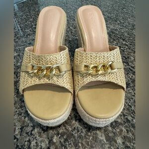 Coutgo Platform Espadrille Wedge Sandals Size 7.5